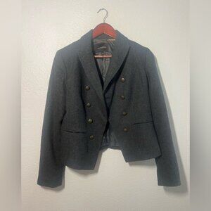 Banana Republic Women’s Wool-Blend Double-Breasted Blazer, Size 6, Heather Gray